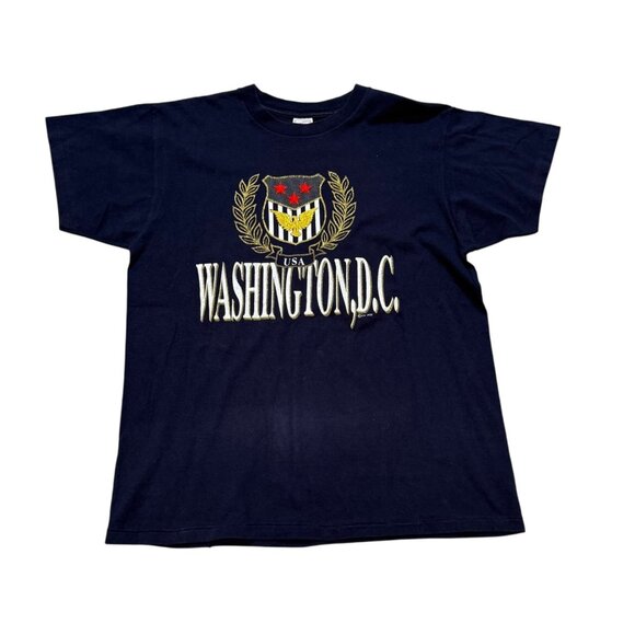 Delta Other - VTG Washington DC T Shirt Size L Single Stitch 1993 Blue American Crest Eagle St